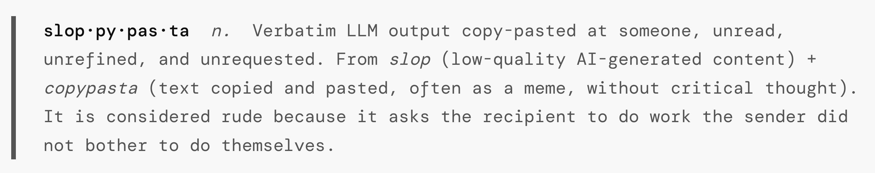 Definition of sloppypasta